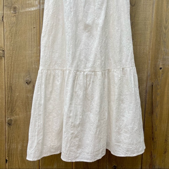 Cotton White Jacquard Textured Midi Dress 🌿 - Picture 6 of 12